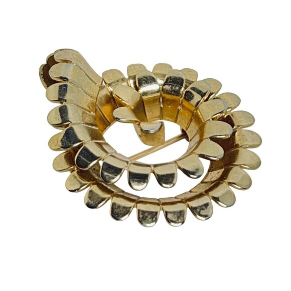 Vintage Gold Tone Abstract Swirl Brooch (5745) - Picture 3 of 4